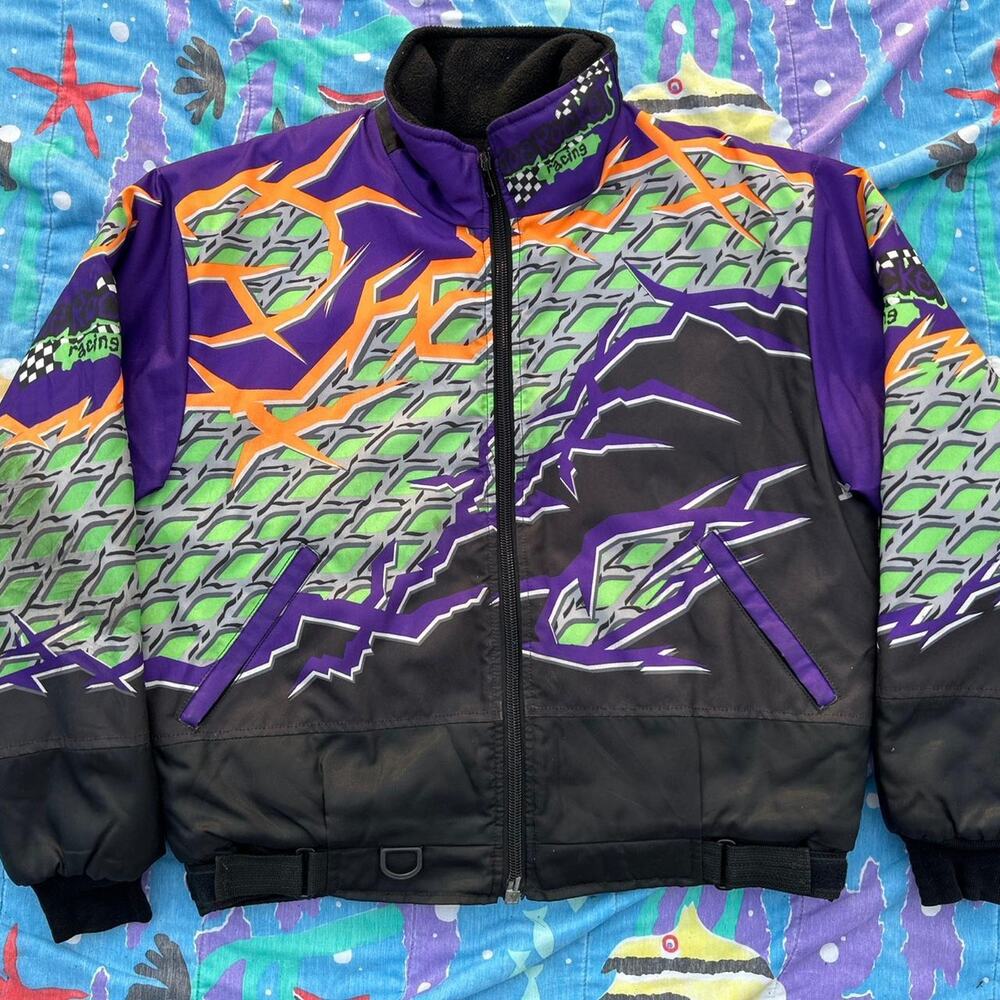 Vintage Joe Rocket Men's Large multicolored racing jacket